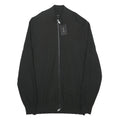 MASSIMO DUTTI Mens Black Plain Zip Up Cotton Jumper M Smart Casual