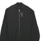 MASSIMO DUTTI Mens Black Plain Zip Up Cotton Jumper M Smart Casual
