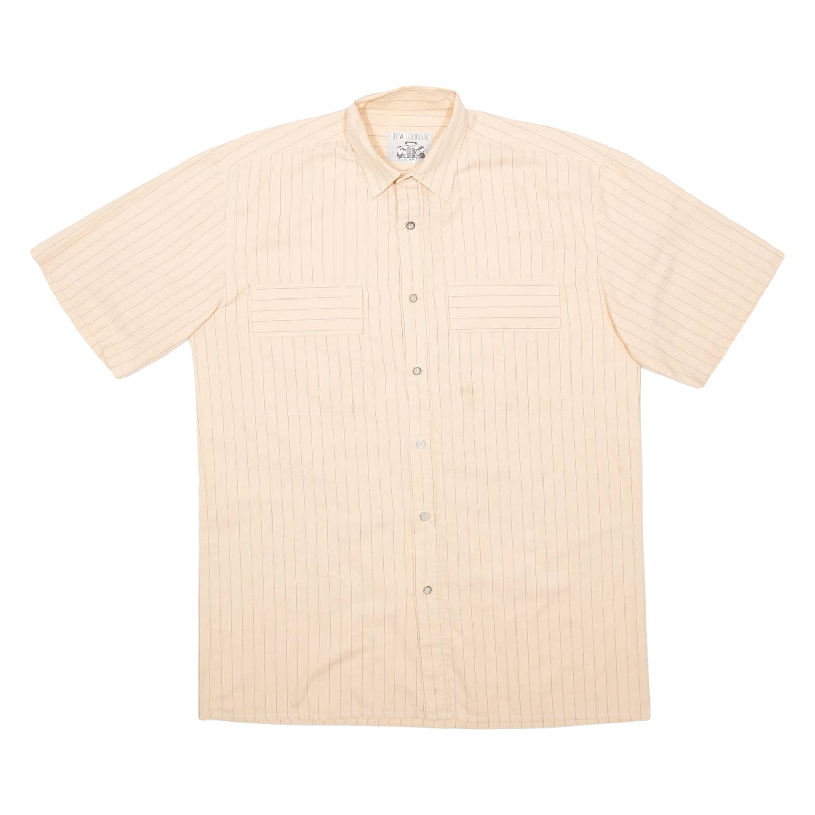 NEW CLASSIC Mens Shirt Orange Striped M