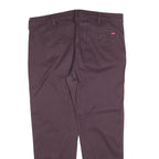 LEVI'S Mens Cotton Blend Brown Regular Straight Trousers W38 L30 Classic Zip