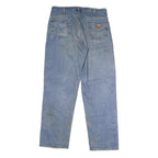 CARHARTT Mens Blue Regular Straight Denim Jeans W38 L34 Classic Workwear Durable