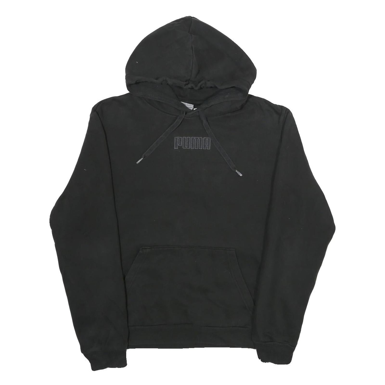 PUMA Mens Black Cotton Hoodie M Pullover Long Sleeve Casual Sweatshirt