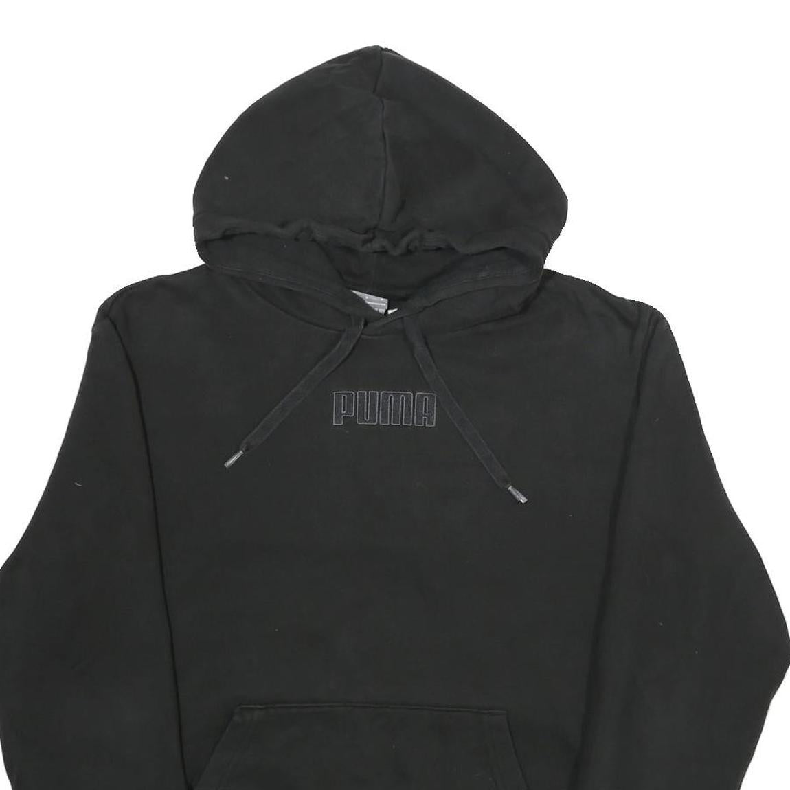 PUMA Mens Black Cotton Hoodie M Pullover Long Sleeve Casual Sweatshirt