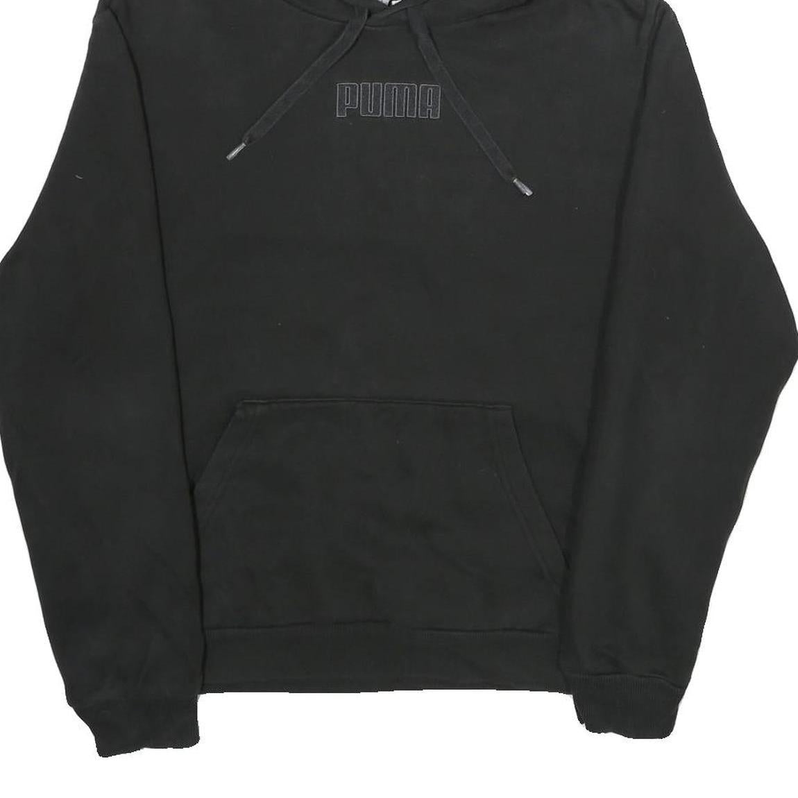 PUMA Mens Black Cotton Hoodie M Pullover Long Sleeve Casual Sweatshirt