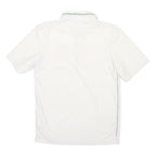 NIKE Mens White Green Swoosh Short Sleeve Plain S Polyester Blend Polo Shirt