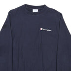 CHAMPION REVERSE WEAVE Mens Navy Blue Crew Neck S Cotton Blend Sweatshirt