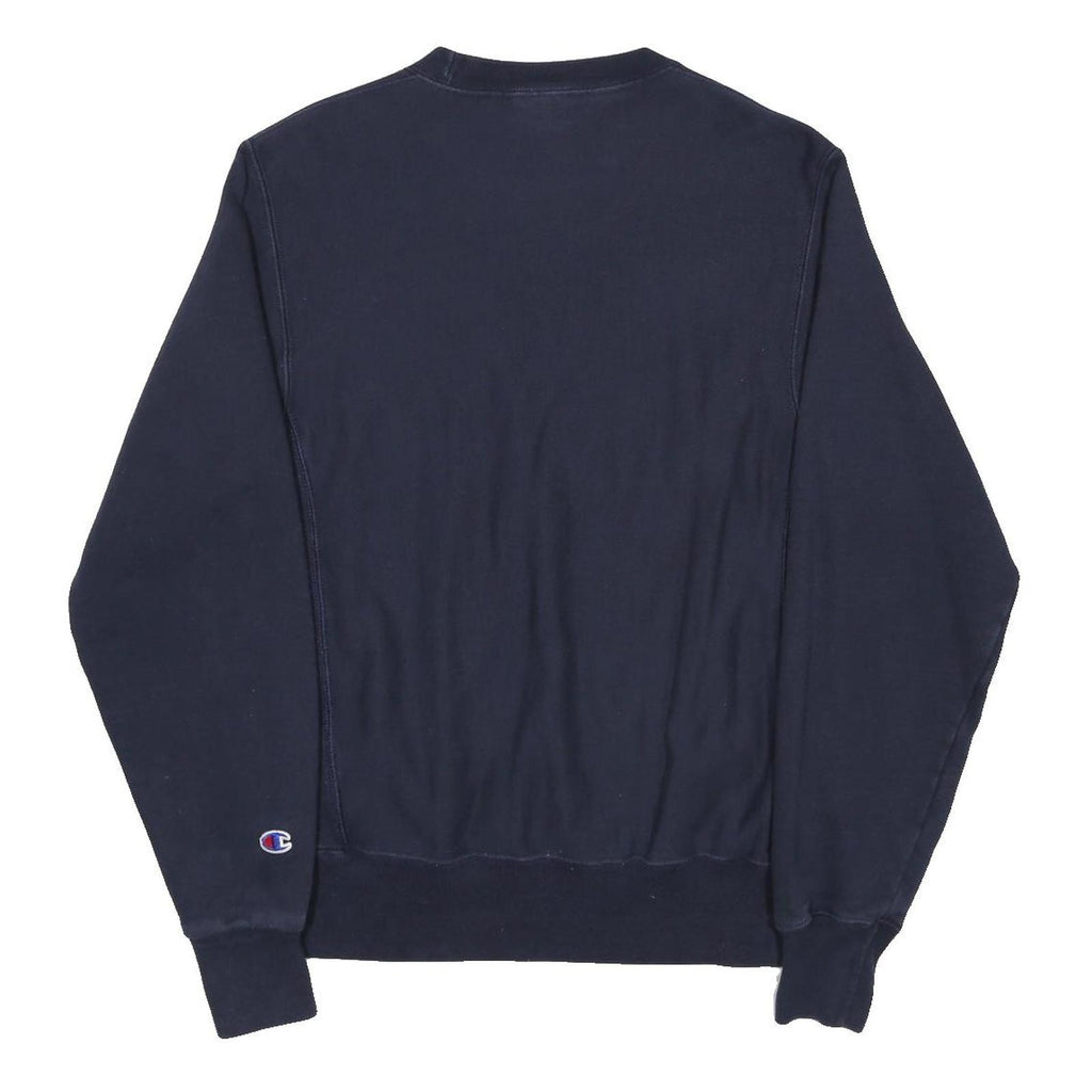 CHAMPION REVERSE WEAVE Mens Navy Blue Crew Neck S Cotton Blend Sweatshirt