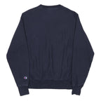 CHAMPION REVERSE WEAVE Mens Navy Blue Crew Neck S Cotton Blend Sweatshirt