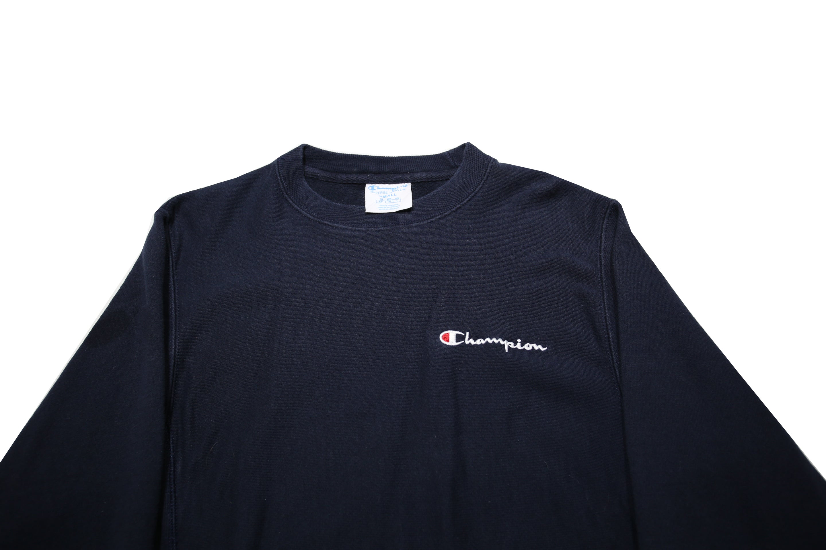 CHAMPION REVERSE WEAVE Mens Navy Blue Crew Neck S Cotton Blend Sweatshirt