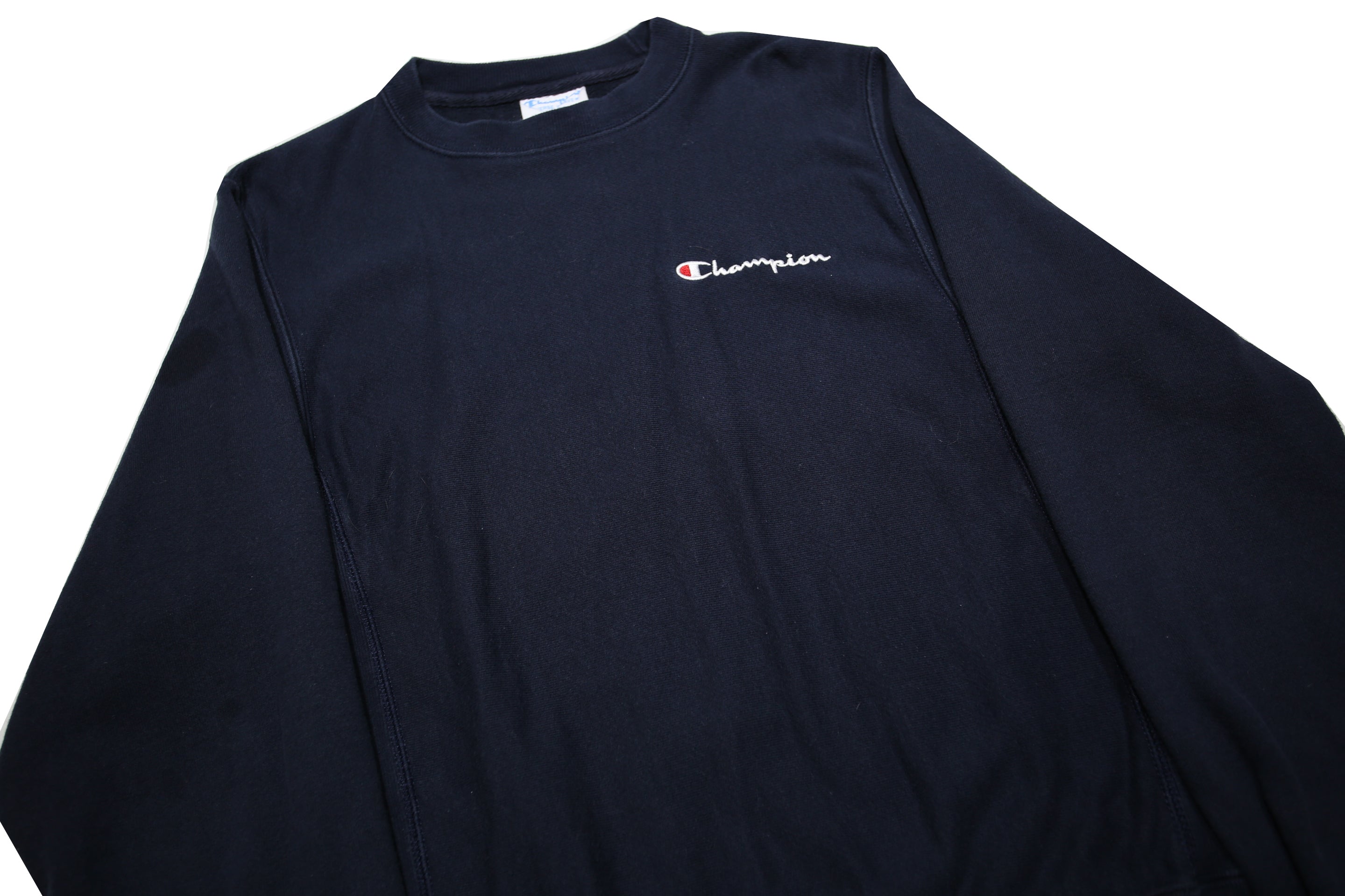 CHAMPION REVERSE WEAVE Mens Navy Blue Crew Neck S Cotton Blend Sweatshirt