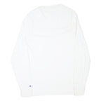 CHAMPION Mens White Cotton Blend Long Sleeve Crew Neck Graphic T-Shirt S