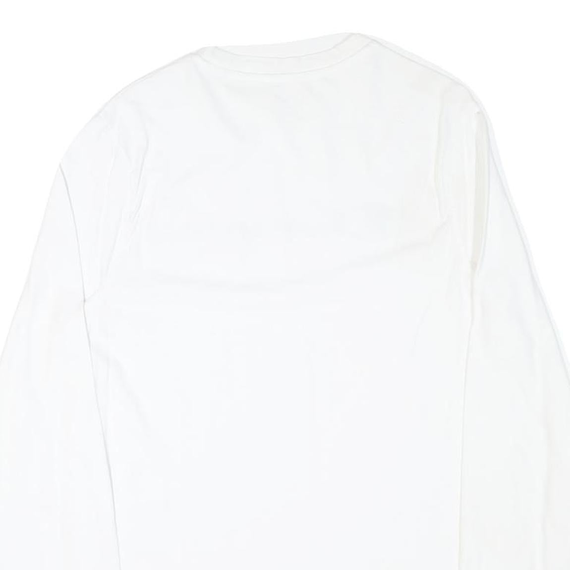 CHAMPION Mens White Cotton Blend Long Sleeve Crew Neck Graphic T-Shirt S