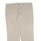 CARHARTT Mens Relaxed Beige Cotton Blend Zip Trousers W44 L34 Workwear Casual