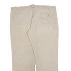 CARHARTT Mens Relaxed Beige Cotton Blend Zip Trousers W44 L34 Workwear Casual