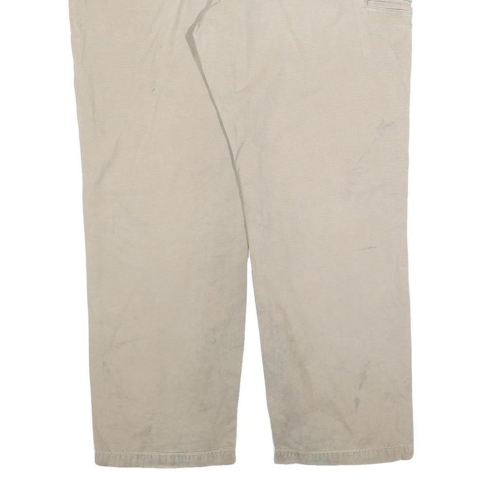 CARHARTT Mens Relaxed Beige Cotton Blend Zip Trousers W44 L34 Workwear Casual
