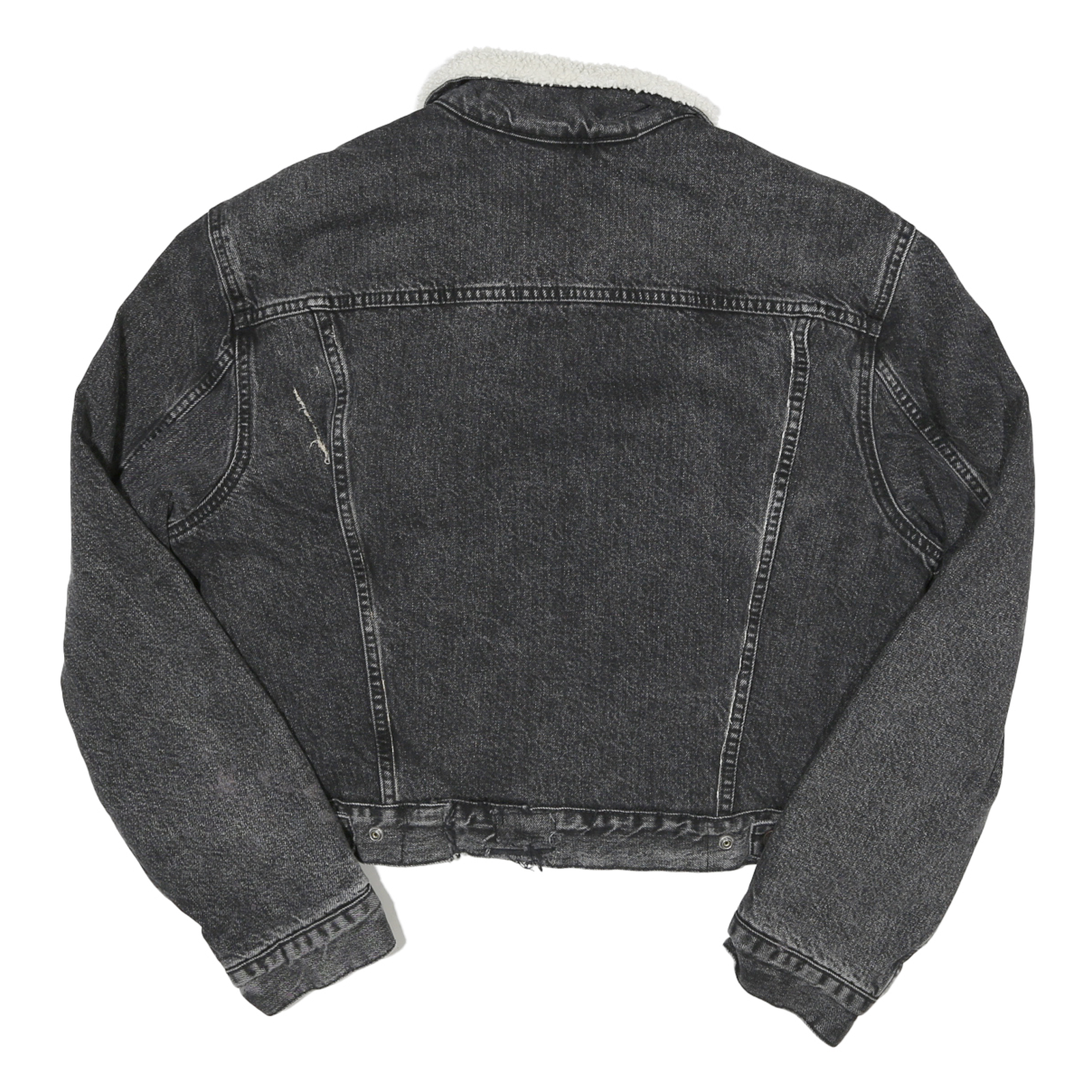 LEVI'S Womens Black Cotton Blend Denim Sherpa Lined Button Jacket XL