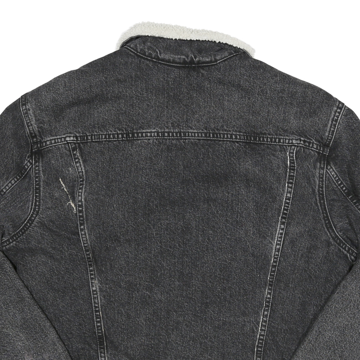 LEVI'S Womens Black Cotton Blend Denim Sherpa Lined Button Jacket XL