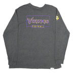 MAJESTIC Mens Grey Vikings Football Long Sleeve Crew Neck Cotton T-Shirt 2XL