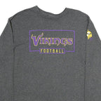 MAJESTIC Mens Grey Vikings Football Long Sleeve Crew Neck Cotton T-Shirt 2XL