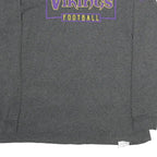 MAJESTIC Mens Grey Vikings Football Long Sleeve Crew Neck Cotton T-Shirt 2XL