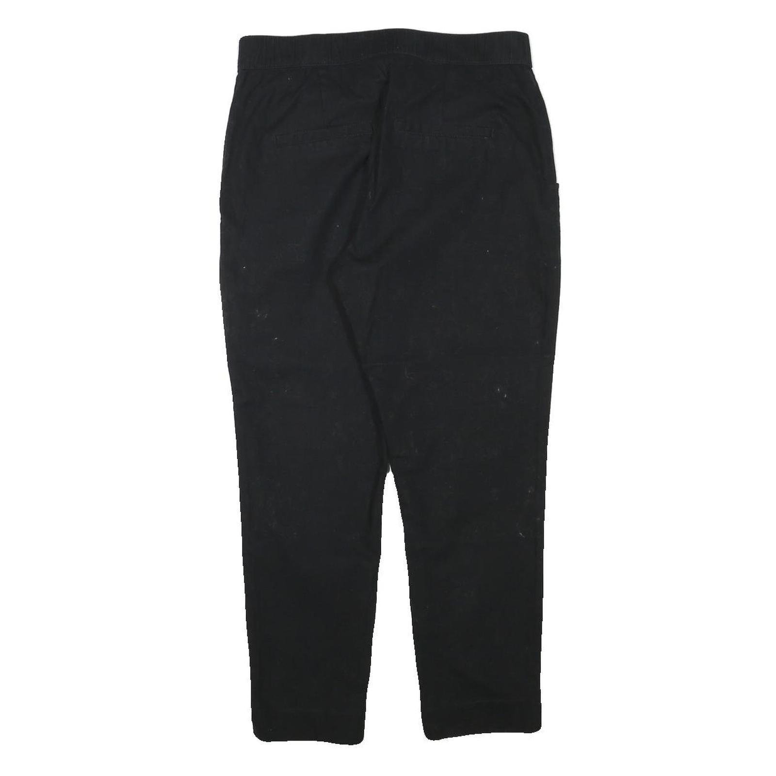 HOLLISTER Womens Cotton Blend Black Slim Trousers W28 L24 Stylish Casual Zip