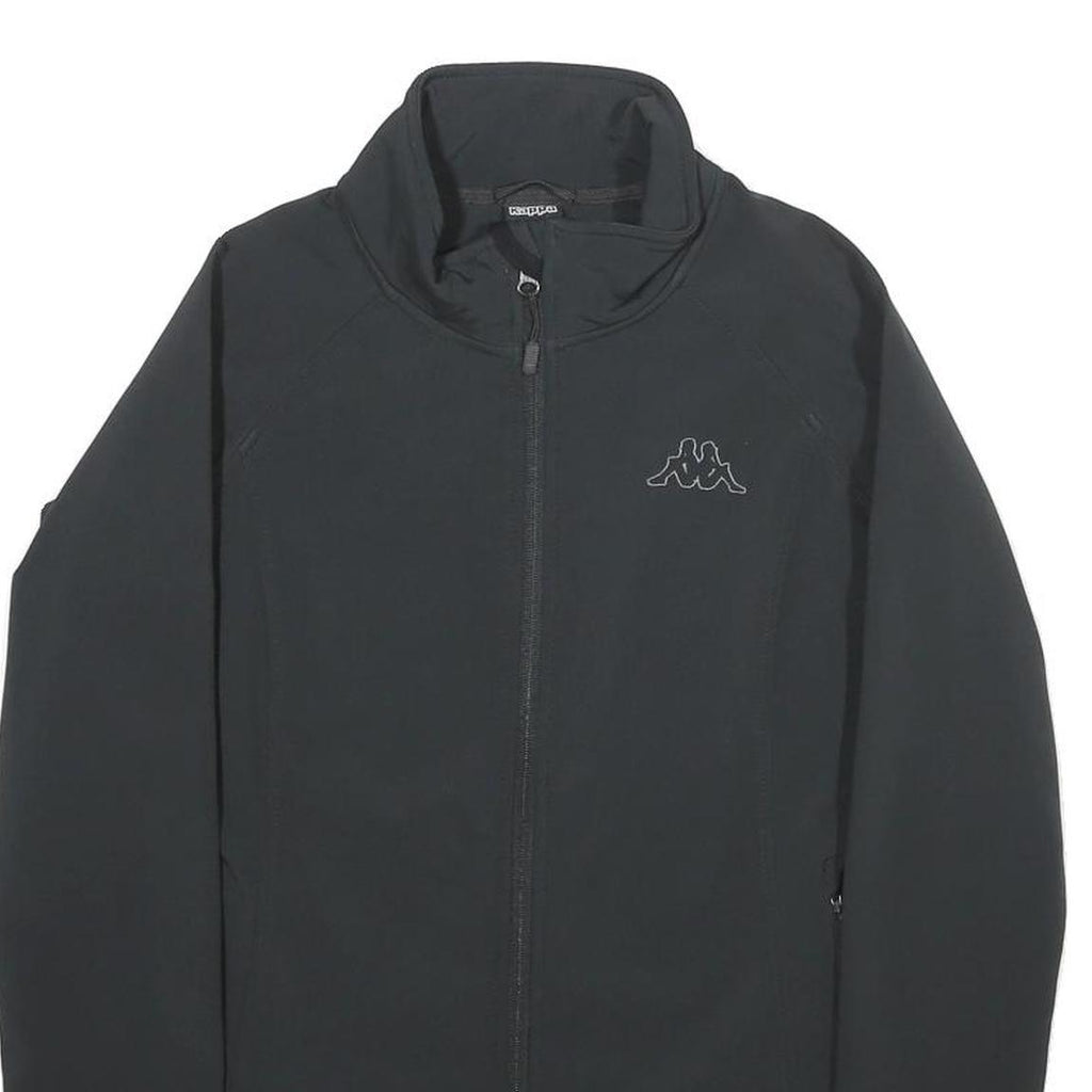 KAPPA Womens Black Jacket S Polyester Blend Plain Zip Athletic Sport Casual