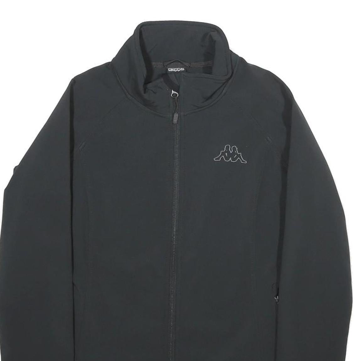 KAPPA Womens Black Jacket S Polyester Blend Plain Zip Athletic Sport Casual