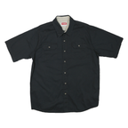 WRANGLER Mens Black Cotton Blend Short Sleeve Shirt L Casual Utility Workwear