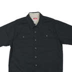 WRANGLER Mens Black Cotton Blend Short Sleeve Shirt L Casual Utility Workwear
