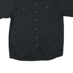 WRANGLER Mens Black Cotton Blend Short Sleeve Shirt L Casual Utility Workwear