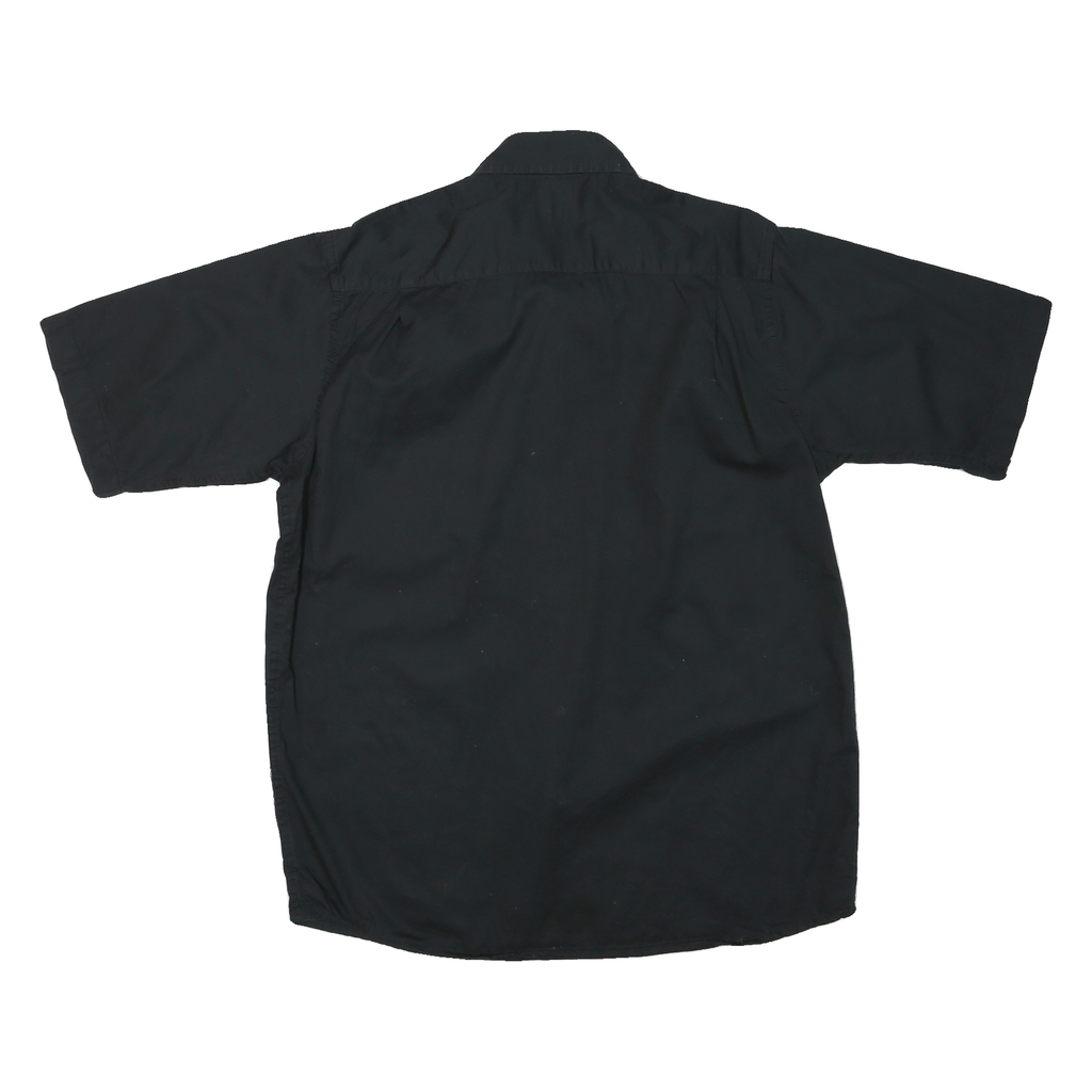 WRANGLER Mens Black Cotton Blend Short Sleeve Shirt L Casual Utility Workwear