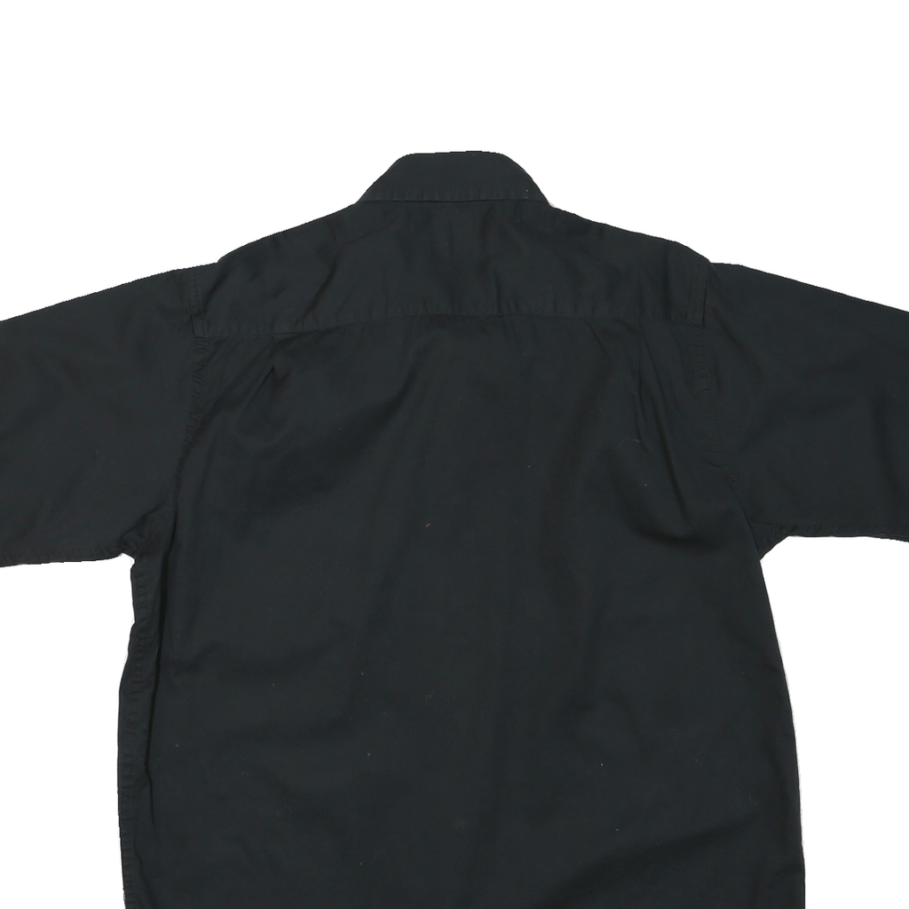 WRANGLER Mens Black Cotton Blend Short Sleeve Shirt L Casual Utility Workwear