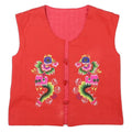 Womens Red Polyester Blend Embroidered Button Jacket S Plain Ethnic Craft