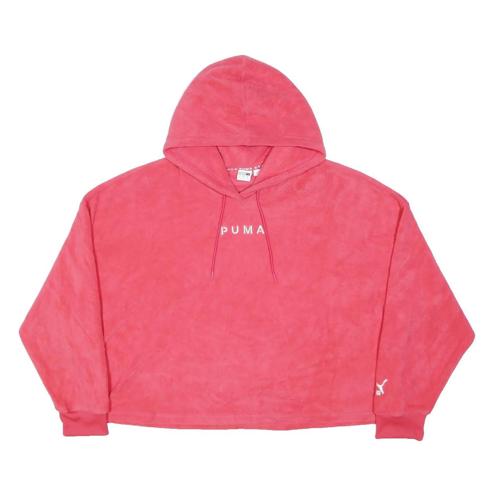 PUMA Womens Pink Hoodie XL Oversized Long Sleeve Pullover Casual Sweatshirt