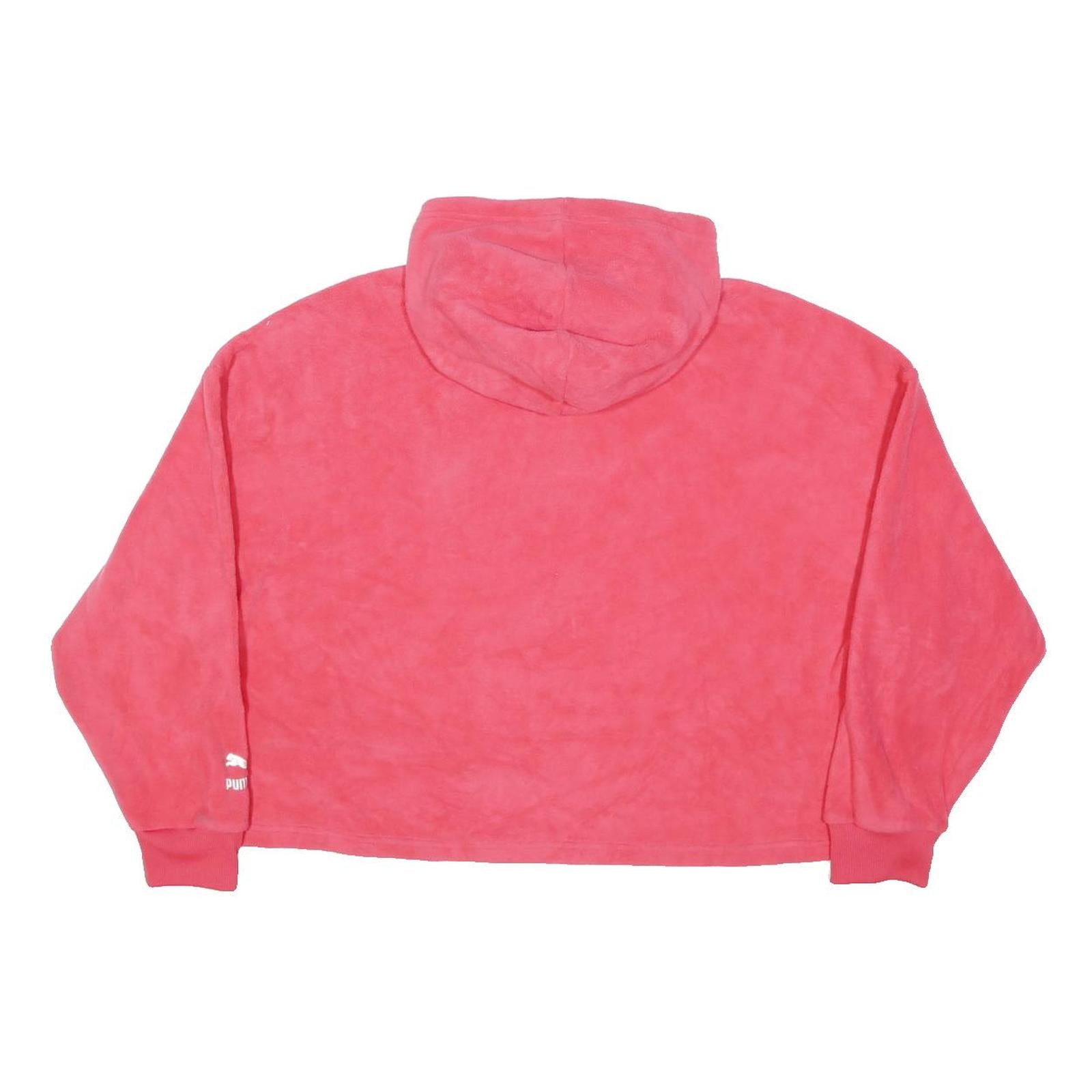 PUMA Womens Pink Hoodie XL Oversized Long Sleeve Pullover Casual Sweatshirt