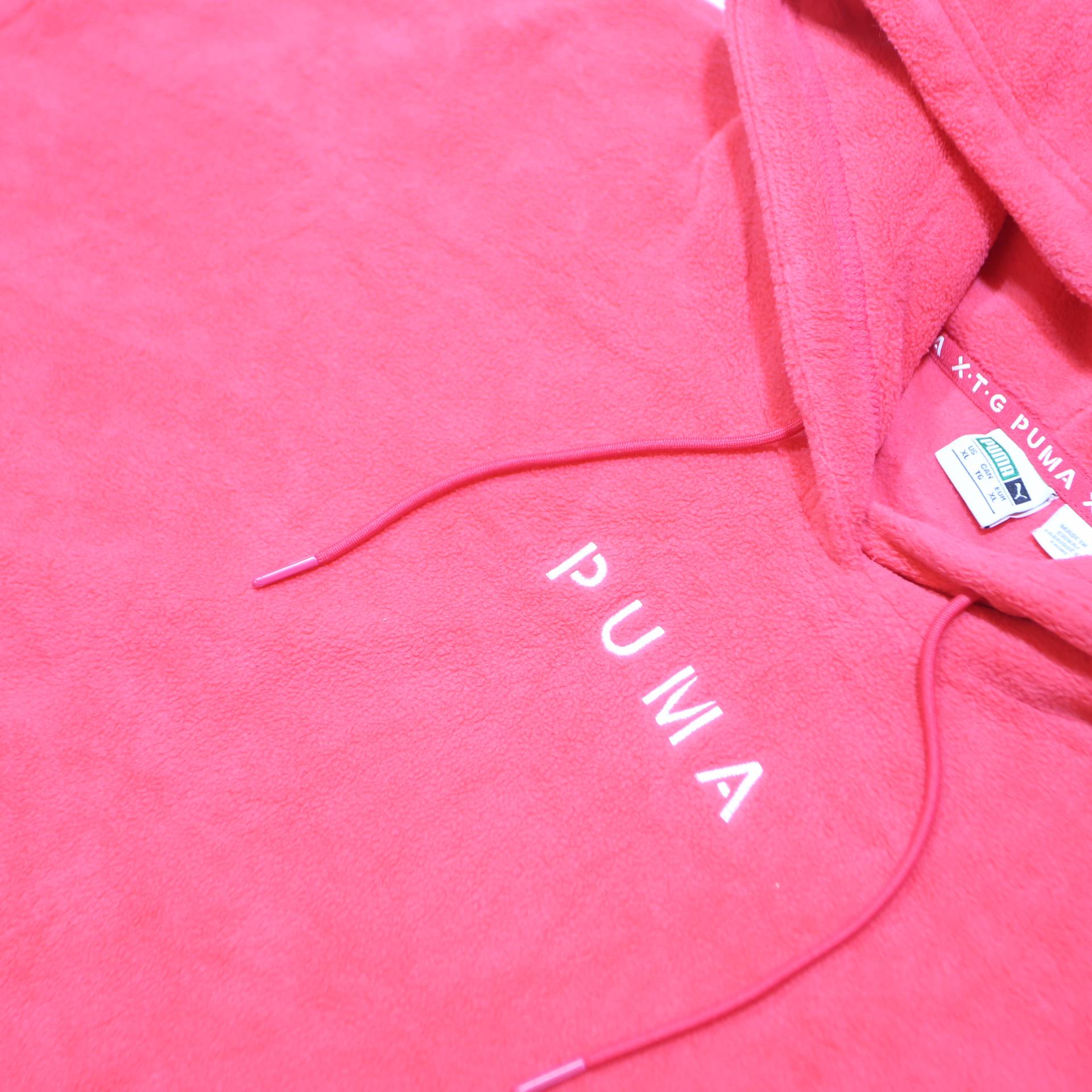 PUMA Womens Pink Hoodie XL Oversized Long Sleeve Pullover Casual Sweatshirt