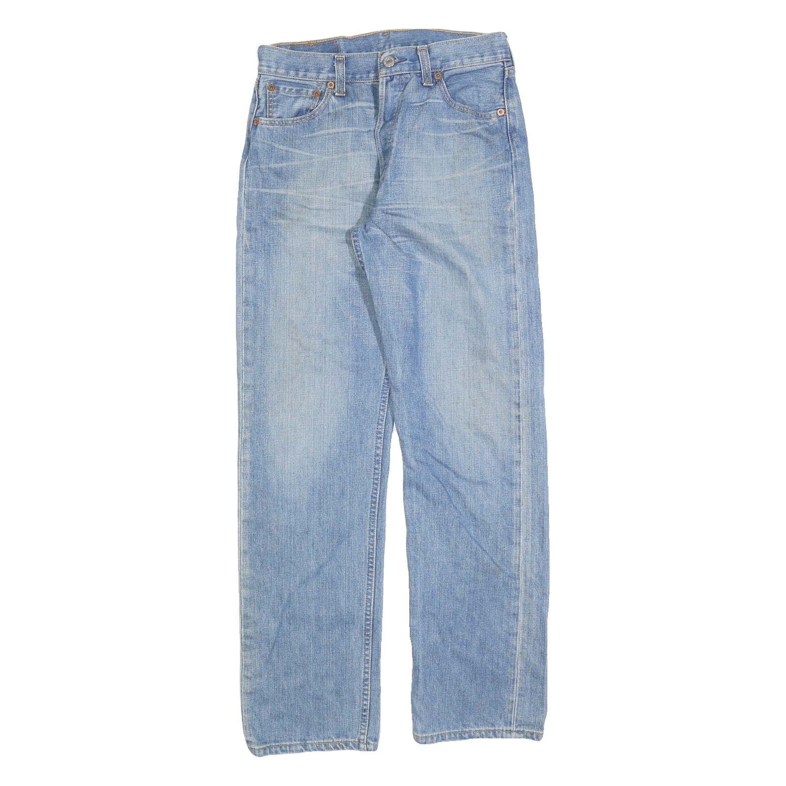 LEVI'S 501 Mens Jeans Blue Regular Straight Denim Medium W26 L29 Button Closure