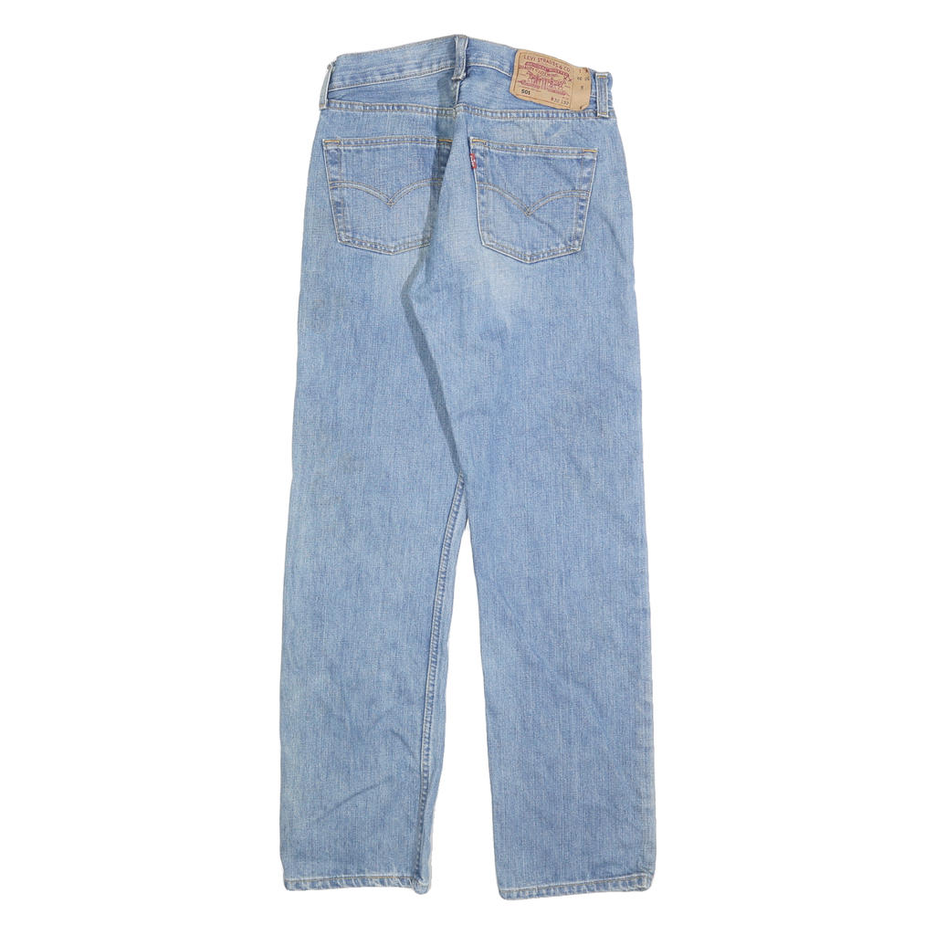 LEVI'S 501 Mens Jeans Blue Regular Straight Denim Medium W26 L29 Button Closure