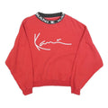 KARL KANI Womens Red Crew Neck L Sweatshirt Cotton Blend Logo Collar