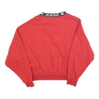 KARL KANI Womens Red Crew Neck L Sweatshirt Cotton Blend Logo Collar