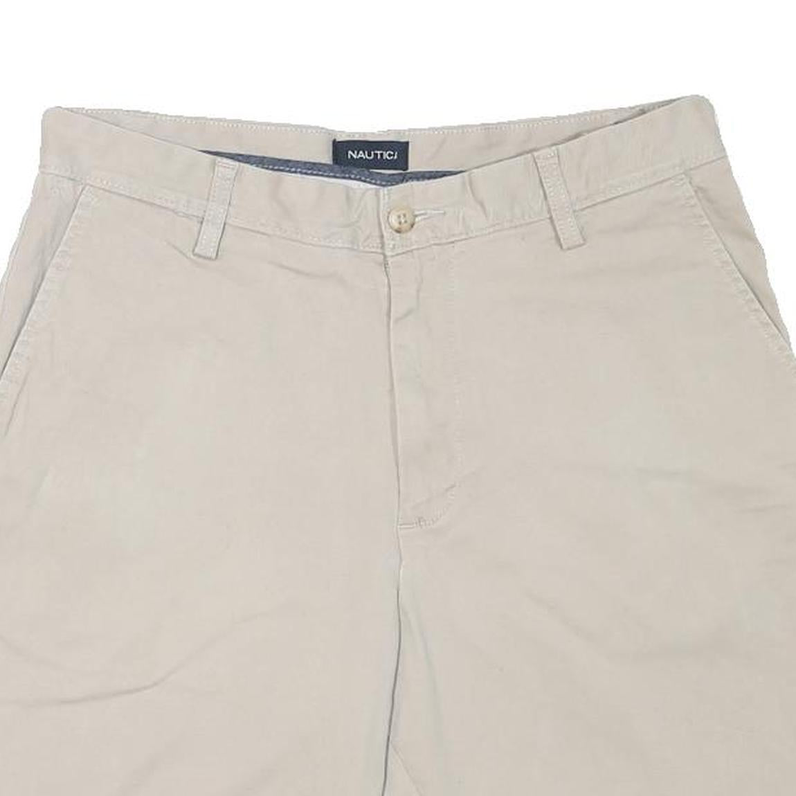 NAUTICA Womens Shorts Beige Casual Plain L W34 Cotton Blend Classic Fit