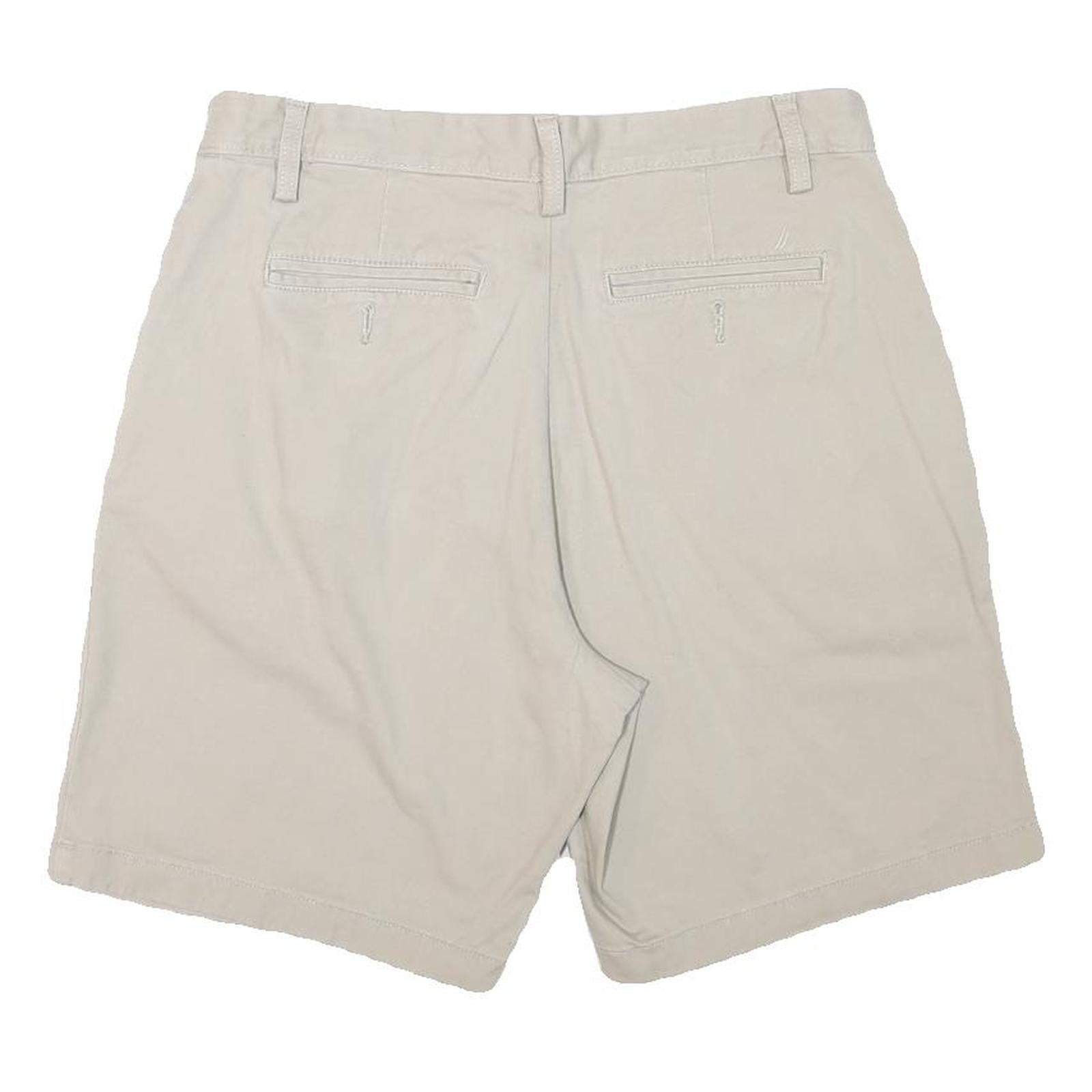 NAUTICA Womens Shorts Beige Casual Plain L W34 Cotton Blend Classic Fit