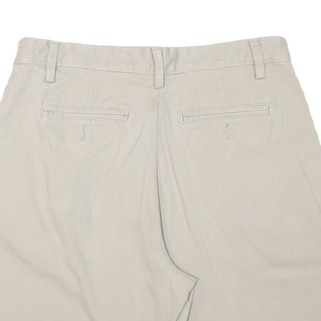 NAUTICA Womens Shorts Beige Casual Plain L W34 Cotton Blend Classic Fit