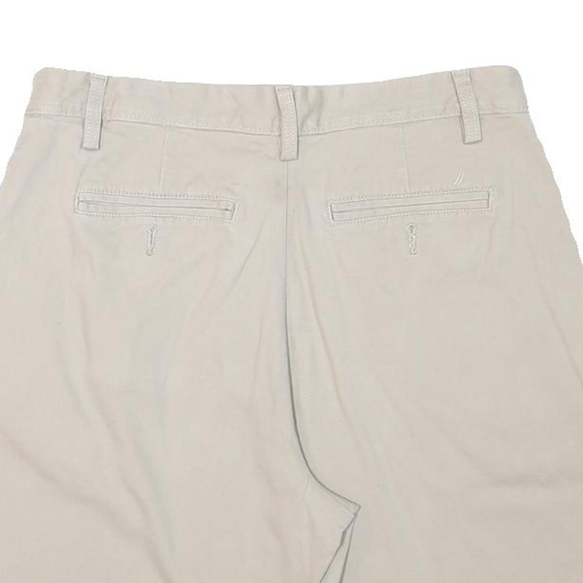 NAUTICA Womens Shorts Beige Casual Plain L W34 Cotton Blend Classic Fit