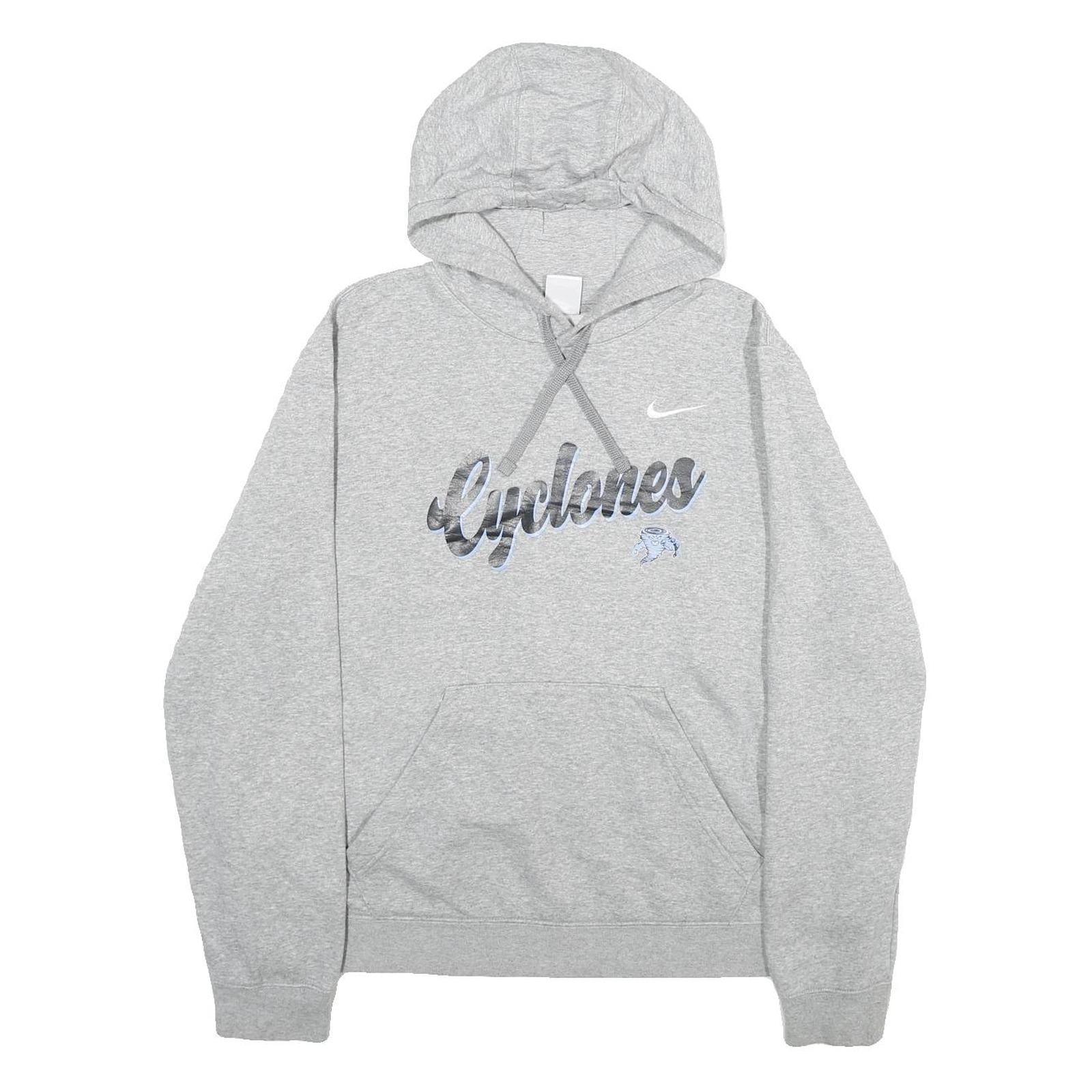 NIKE Mens Grey Hooded Pullover XL Cyclones Hoodie Sportswear Casual
