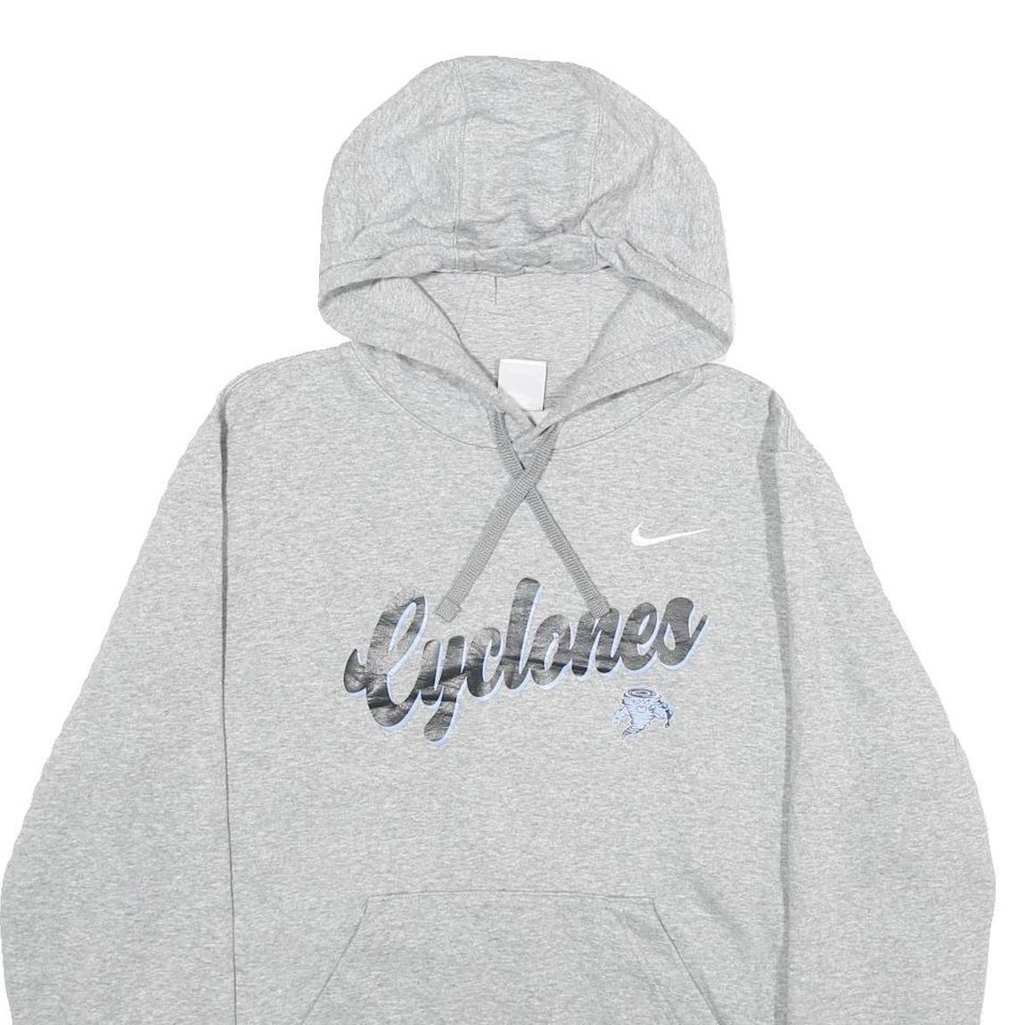 NIKE Mens Grey Hooded Pullover XL Cyclones Hoodie Sportswear Casual