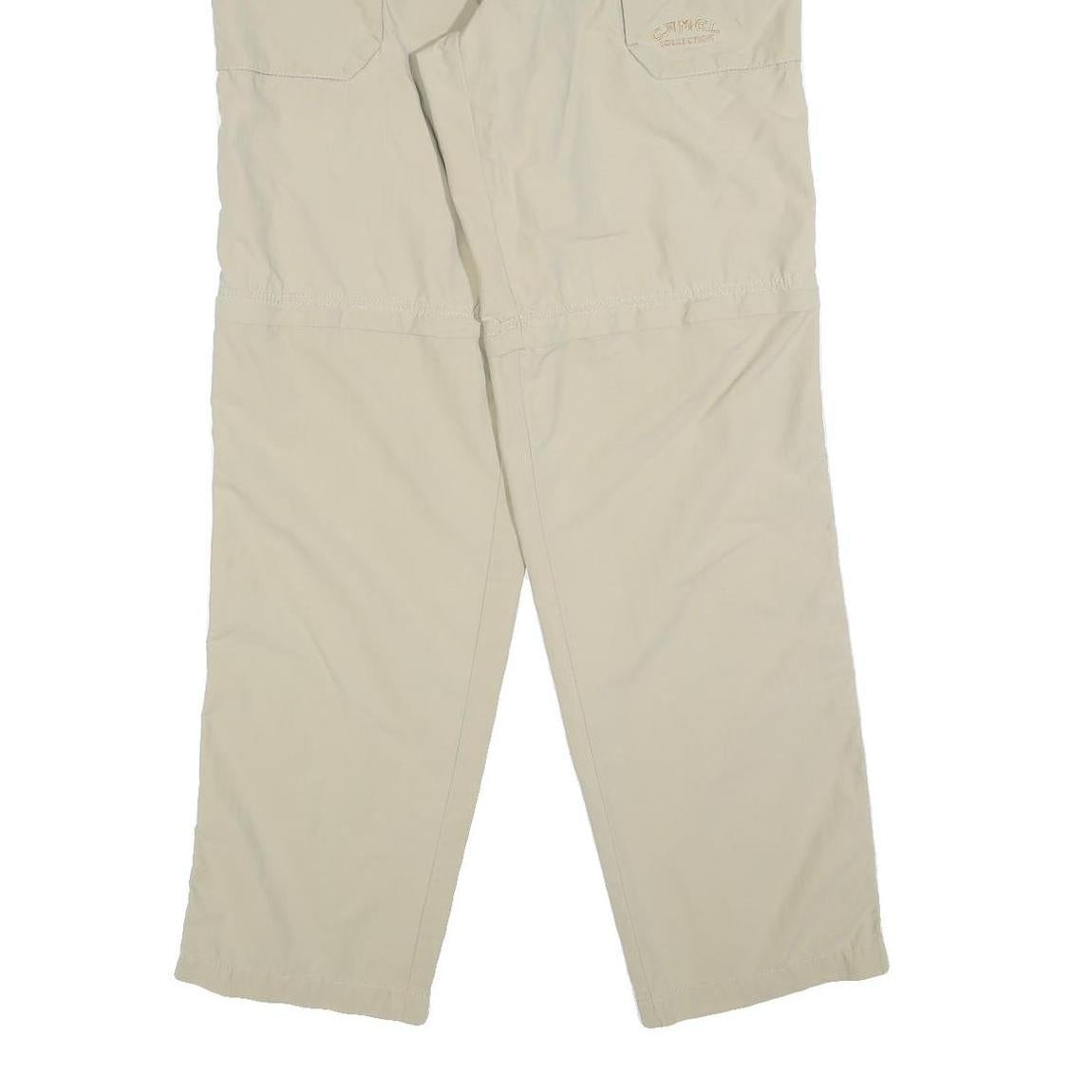 CAMEL Womens Beige Regular Fit Zip Closure Trousers W32 L34 Casual Lightweight