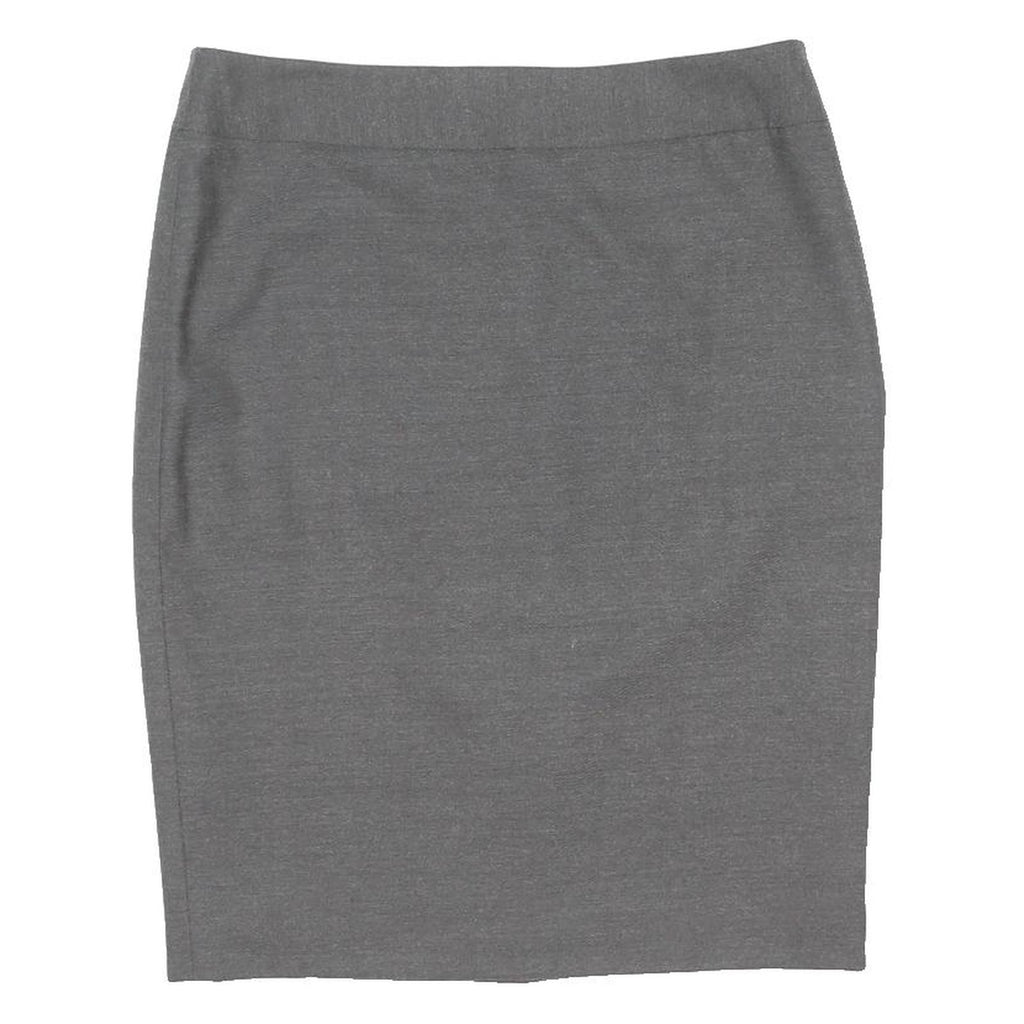 TED BAKER Womens Grey Pencil Knee Length Polyester Blend Skirt M Button Detail