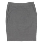 TED BAKER Womens Grey Pencil Knee Length Polyester Blend Skirt M Button Detail