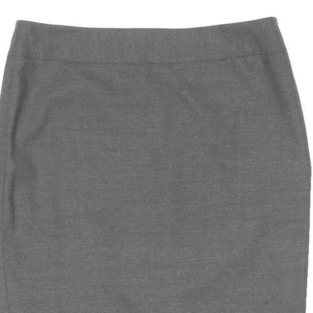 TED BAKER Womens Grey Pencil Knee Length Polyester Blend Skirt M Button Detail